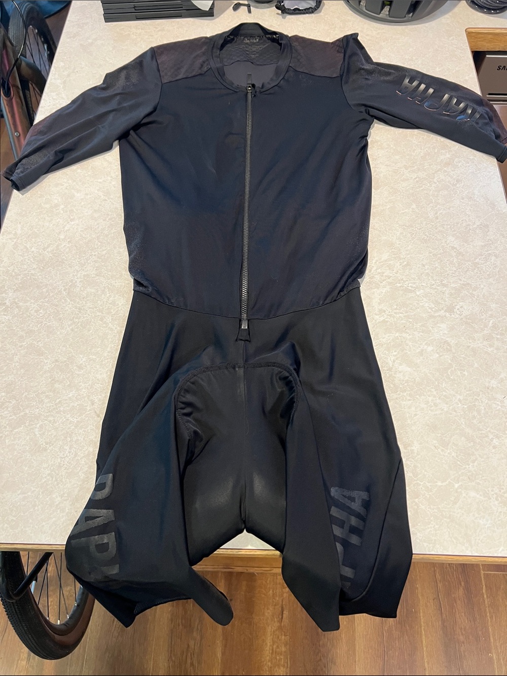 Black One-Piece Cycling Skinsuit Rapha Trisuit Racesuit Speedsuit